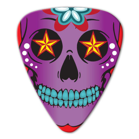 Sugar Skull Theme - Purple Skull Picks (10 pack)