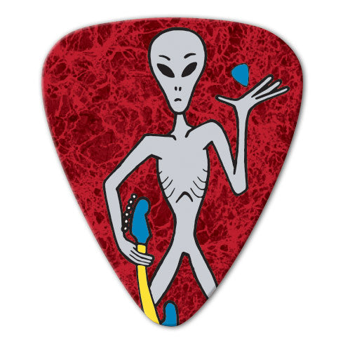Alien Theme - Red Guitar Alien Picks (10 pack)