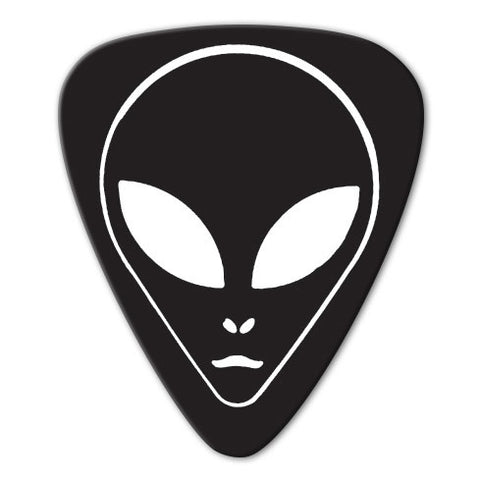 Alien Theme - Black & White Alien Head Picks (10 pack)