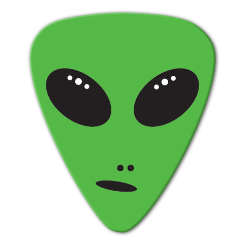 Alien Theme - Green Alien Face Picks (10 pack)