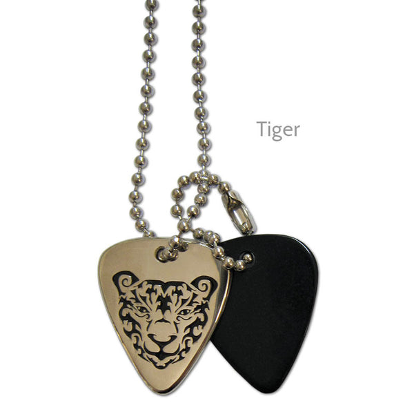 Tiger Guitar Pick Necklace