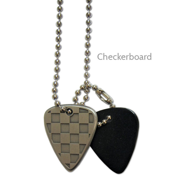 Checkerboard Guitar Pick Necklace