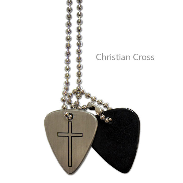 Christian Cross Guitar Pick Necklace