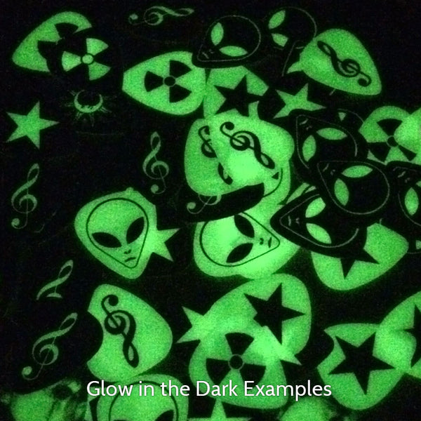 Celluloid Glow In The Dark Printed Picks - Single Sided