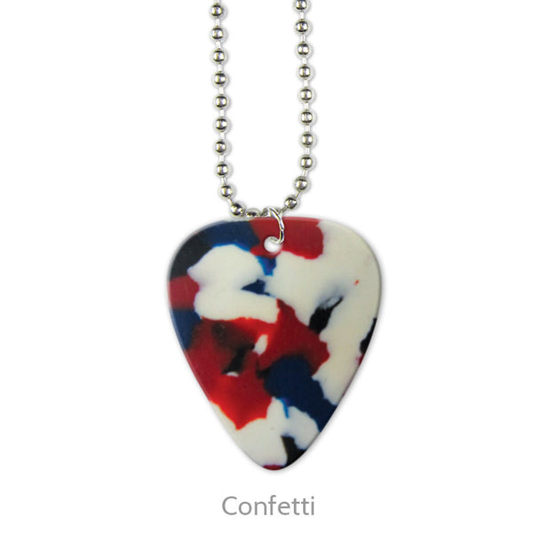 Celluloid Printed Pick Necklaces - Single Sided