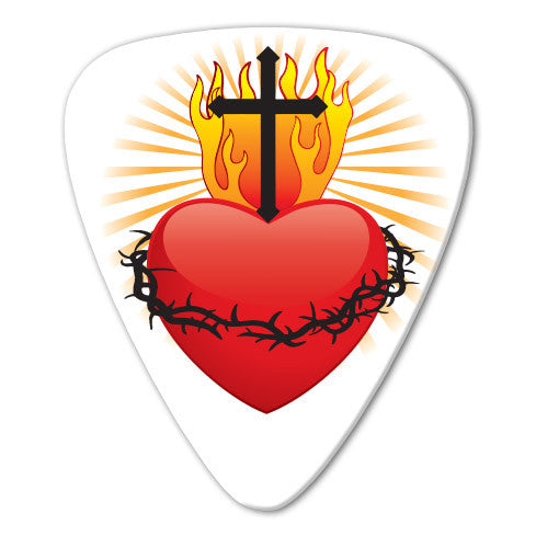 Christian Theme - Heart & Cross Picks (10 pack)
