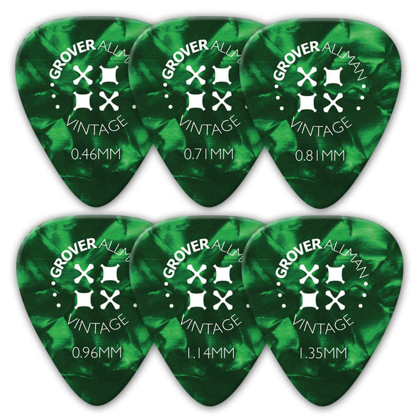 Vintage Celluloid Pro Picks (10 Pack) - Green