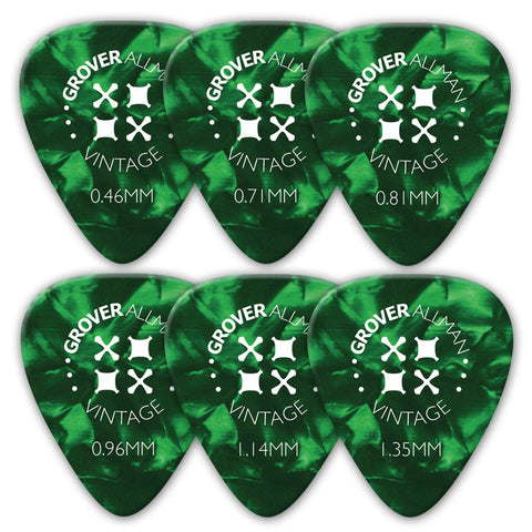 Vintage Celluloid Pro Picks (10 Pack) - Green