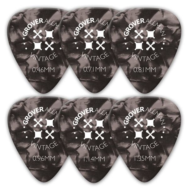 Vintage Celluloid Pro Picks (10 Pack) - Grey