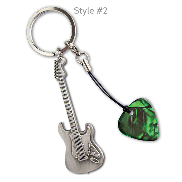 Celluloid Printed Pick Guitar Keyrings