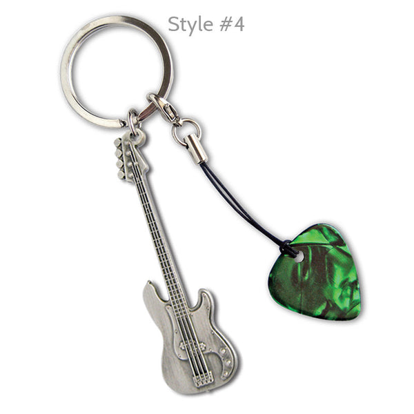 Celluloid Printed Pick Guitar Keyrings