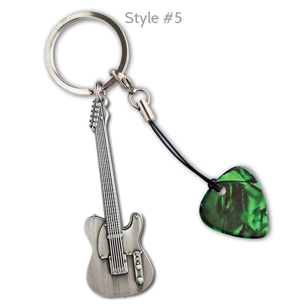 Celluloid Printed Pick Guitar Keyrings