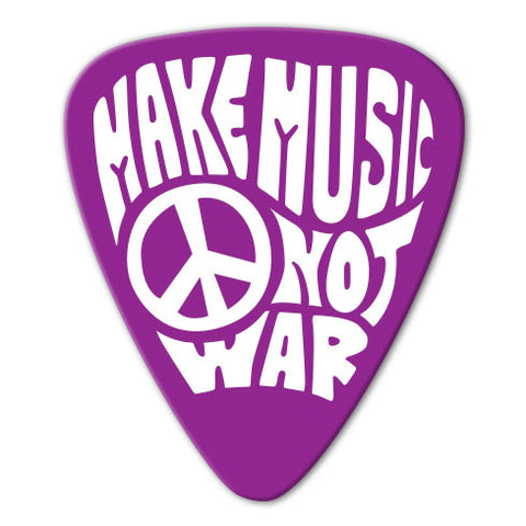 Hippie Theme - Make Music Not War Picks (10 pack)