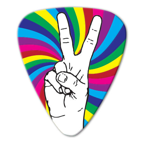 Hippie Theme - Peace Hand Picks (10 pack)