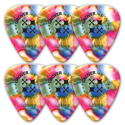 Vintage Celluloid Pro Picks (10 Pack) - Rainbow