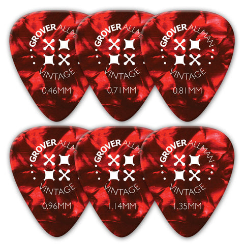 Vintage Celluloid Pro Picks (10 Pack) - Red