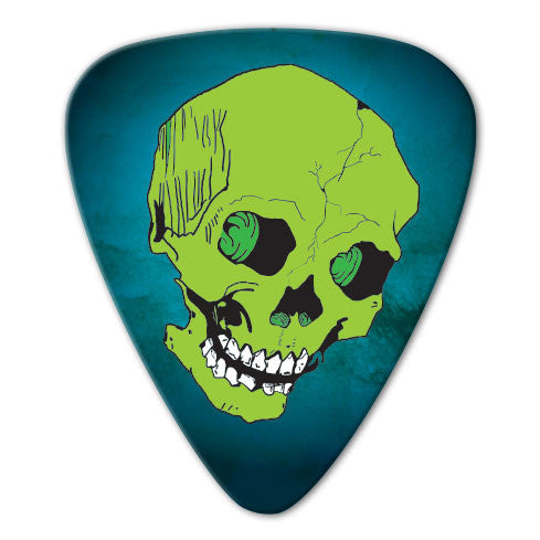 Skull Theme - Green Skull Picks (10 pack)
