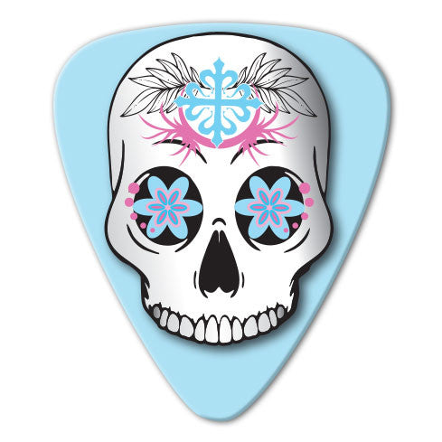 Sugar Skull Theme - Blue Skull Picks (10 pack)