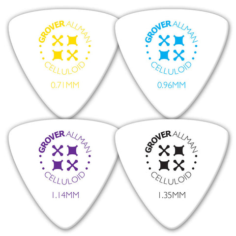 Celluloid Large Triangle Pro Picks (10 Pack) - White